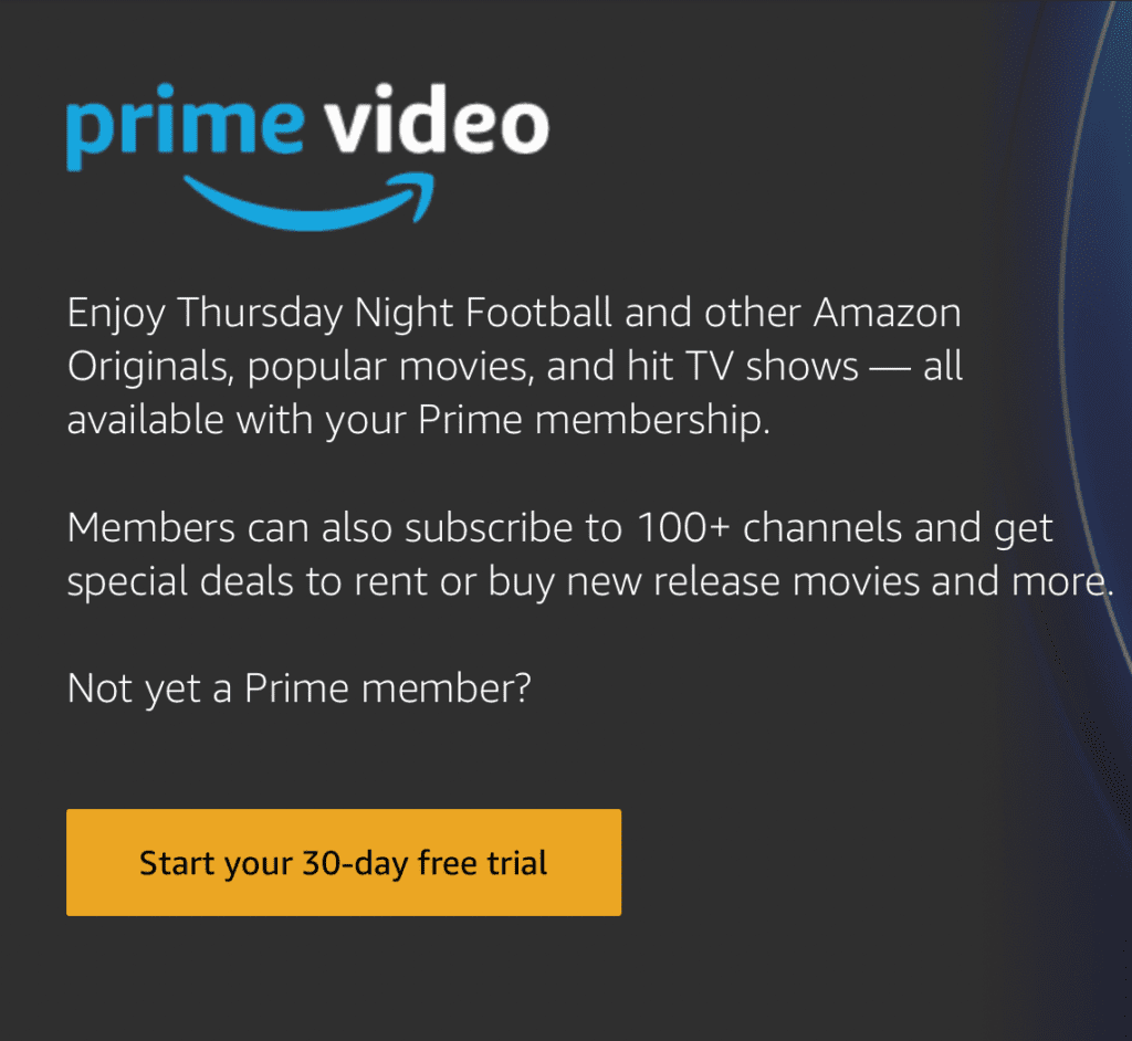 Amazon Prime (Video) Membership Offer